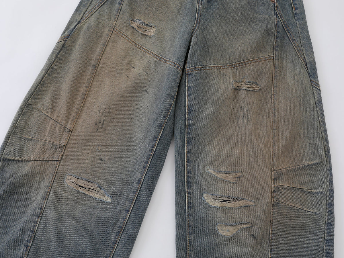 Pantalon en jean incurvé effet vieilli Madxmarx