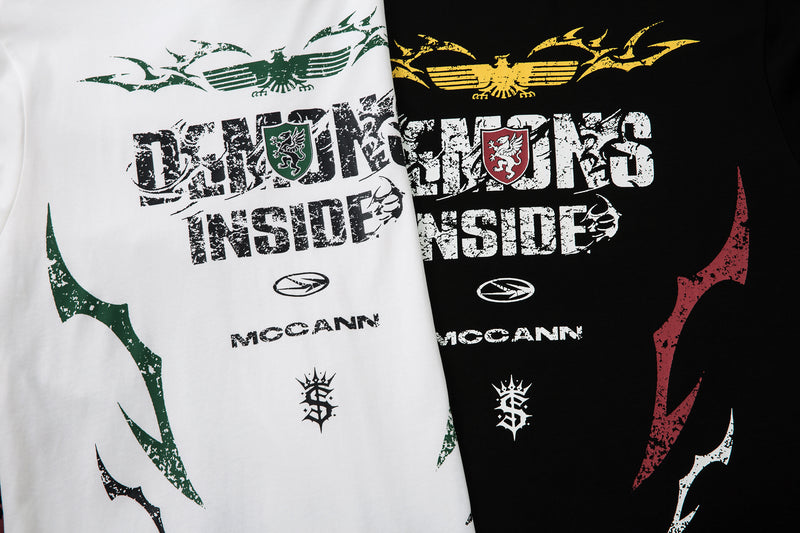 Camiseta de manga larga con gráfico degradado "Demons Inside" de Madxmarx