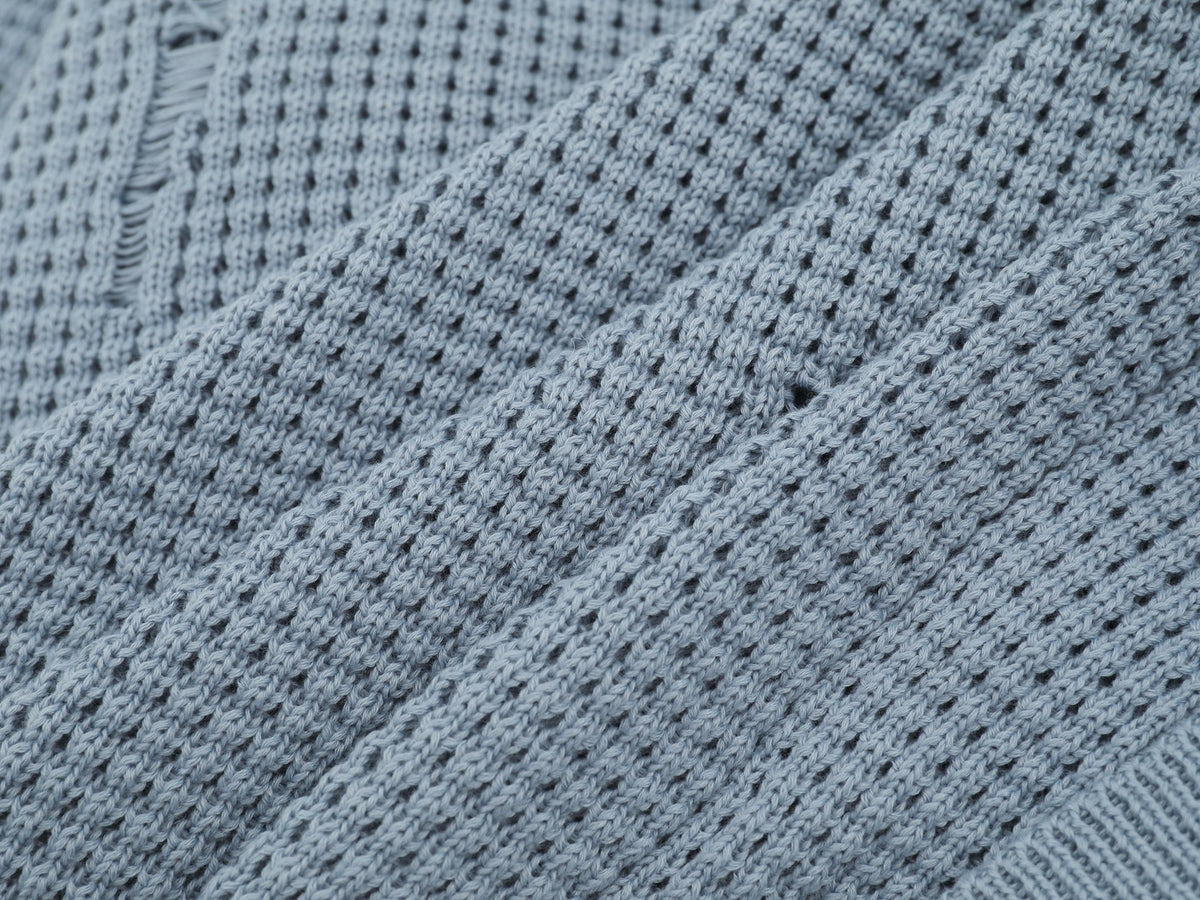 Madxmarx Waffle Texture Badge Zip Jacket