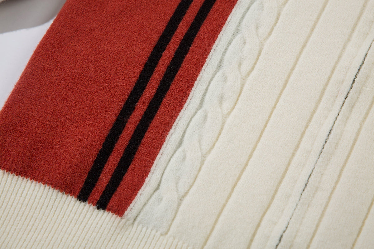 Madxmarx Retro Stripe Knit Zip Jacket