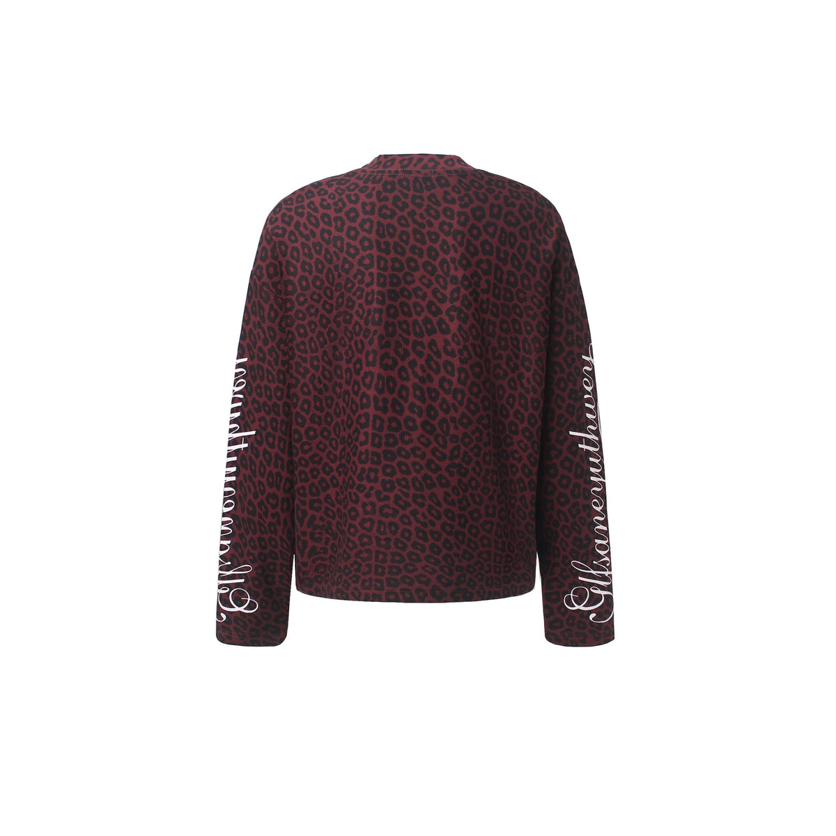 Madxmarx Leopard Print Waffle Long Sleeve