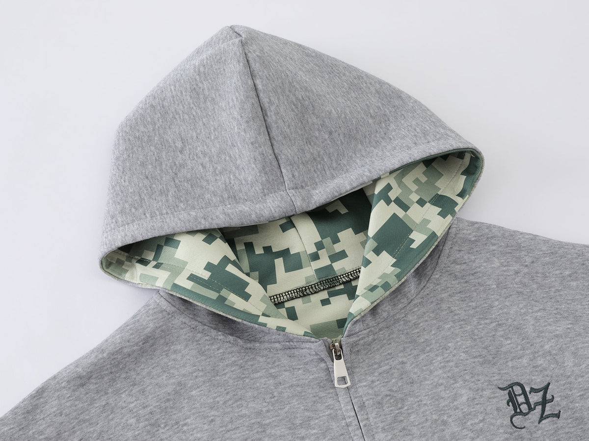 Madxmarx Camo Varsity Zip-Up Hoodie