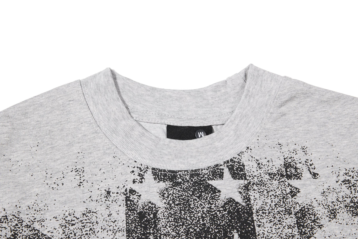 Madxmarx Distressed Star Graphic Long Sleeve Tee