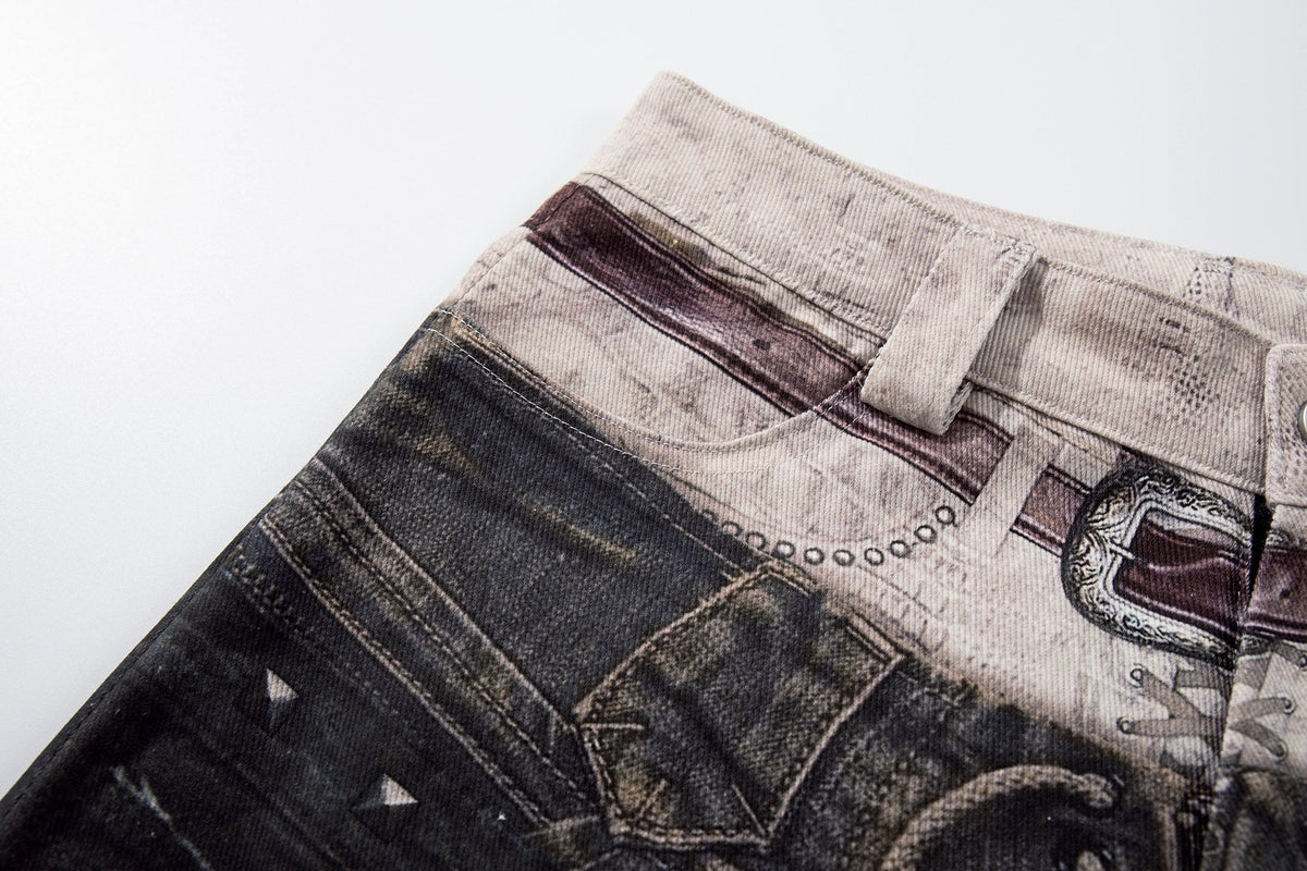Madxmarx „Layered Distress Patch Denim Pants“