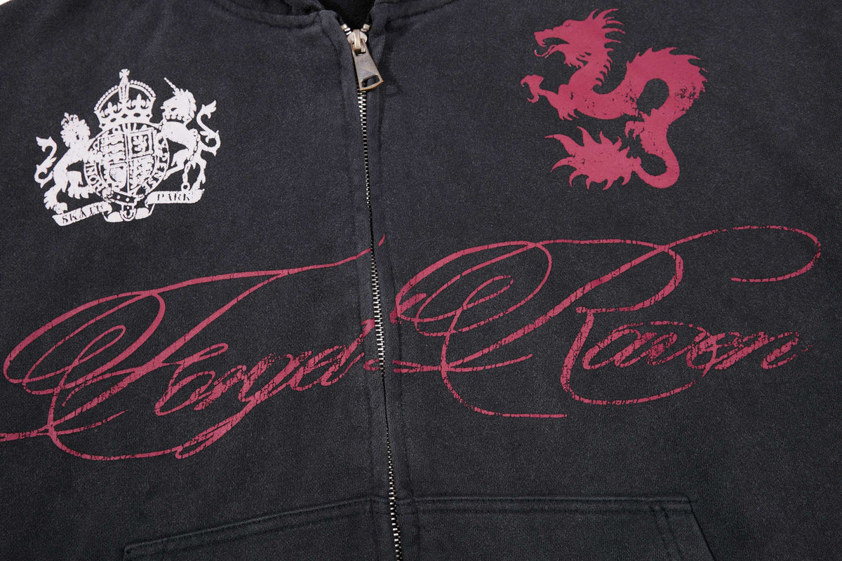Madxmarx Dragon Script Zip-Up Hoodie