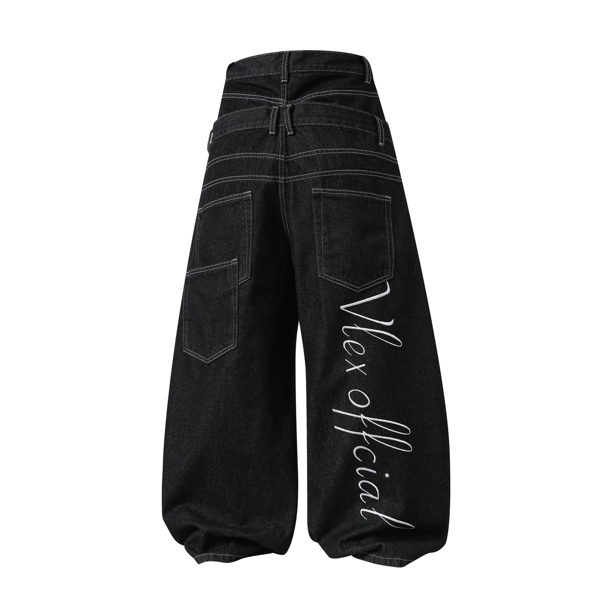 Pantalon utilitaire en jean à double taille Madxmarx