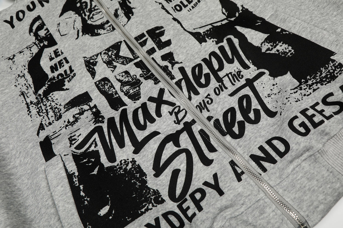 Madxmarx Street Manifesto Graphic Zip Hoodie