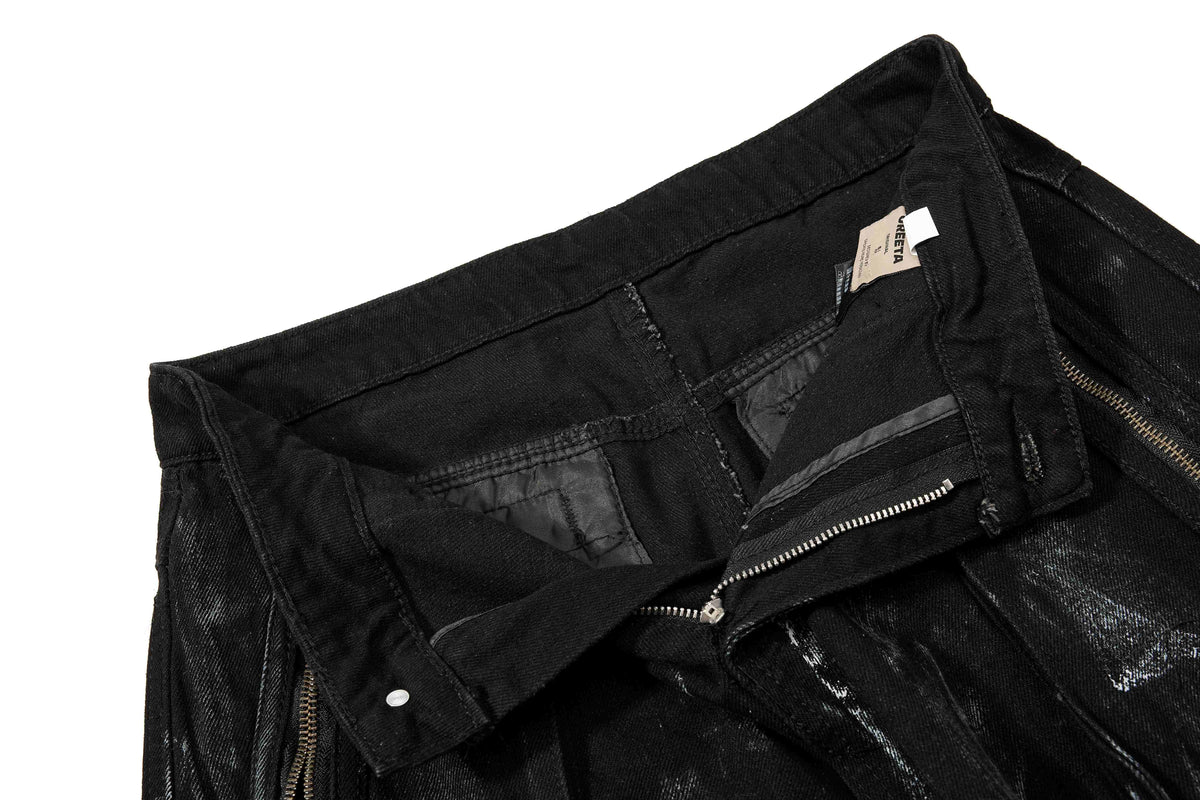 Madxmarx Gewaschene Utility-Cargohose aus Denim