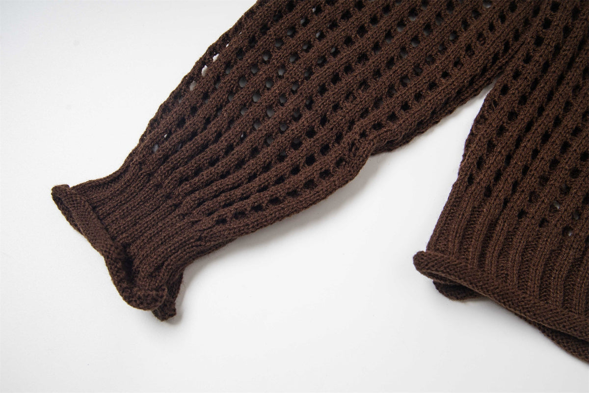 Madxmarx Hollow Knit Crewneck Sweater
