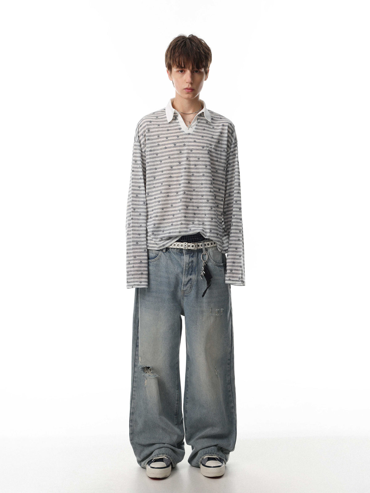 Madxmarx “Star Stripe Long Sleeve Polo”