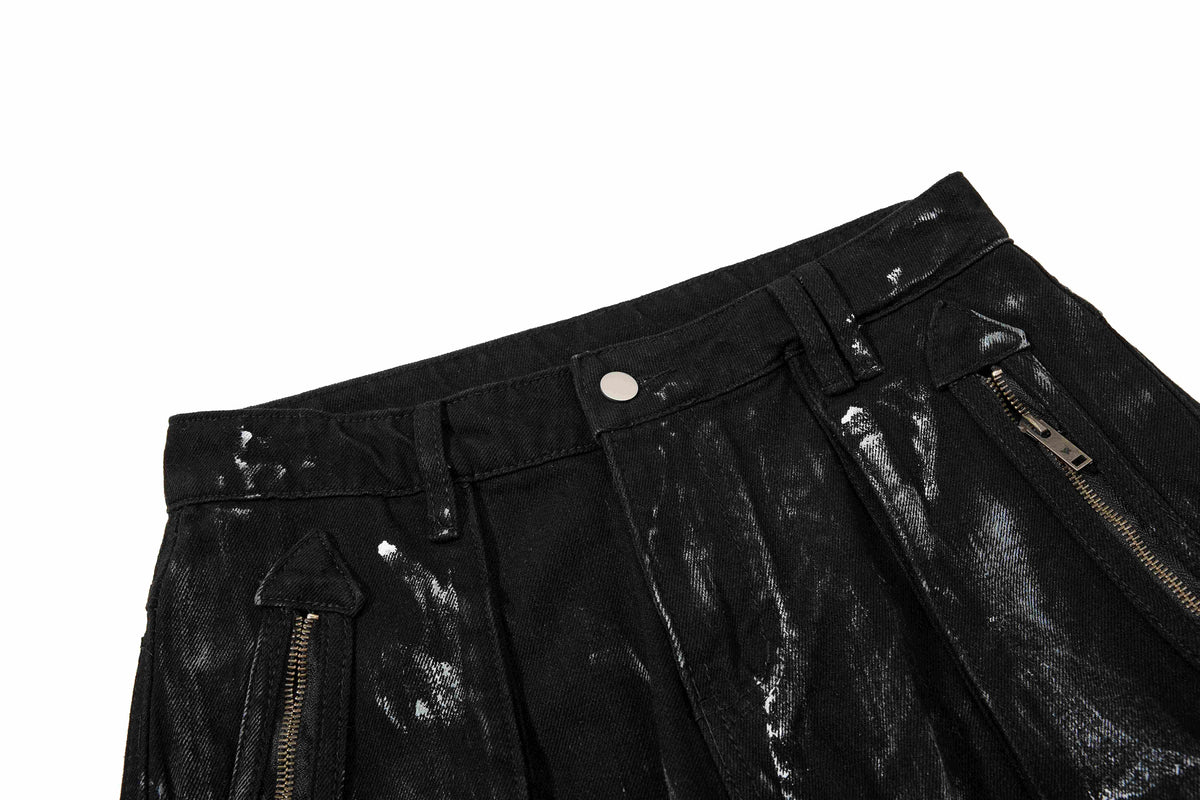 Madxmarx Gewaschene Utility-Cargohose aus Denim
