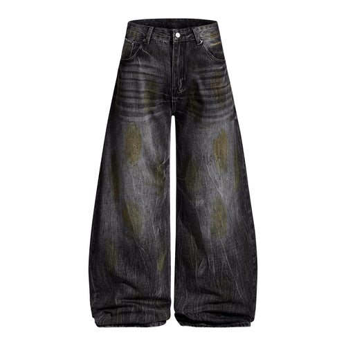 Madxmarx Vintage Washed Curved Denim Pants - XS / Grey
