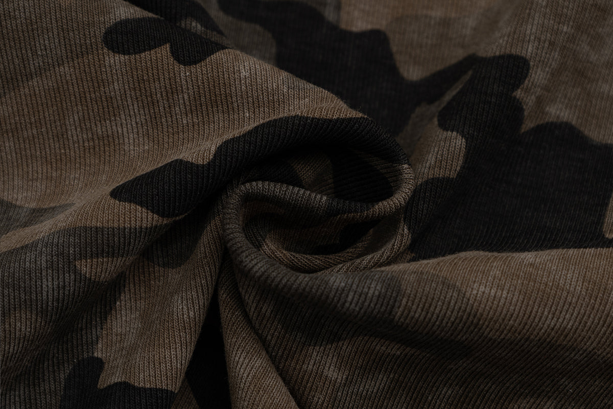 Madxmarx Camo Distressed Graphic Long Sleeve Tee
