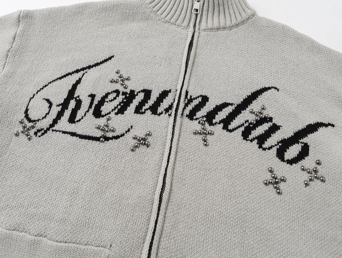Madxmarx Eye Vision Knit Zip Cardigan