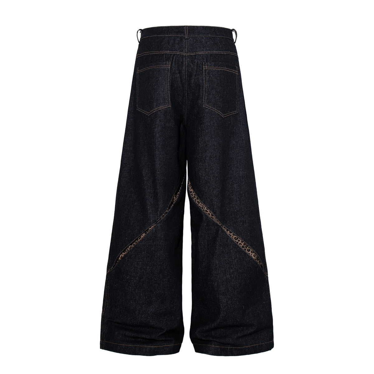 Madxmarx Leopard Panel Wide-Leg Jeans
