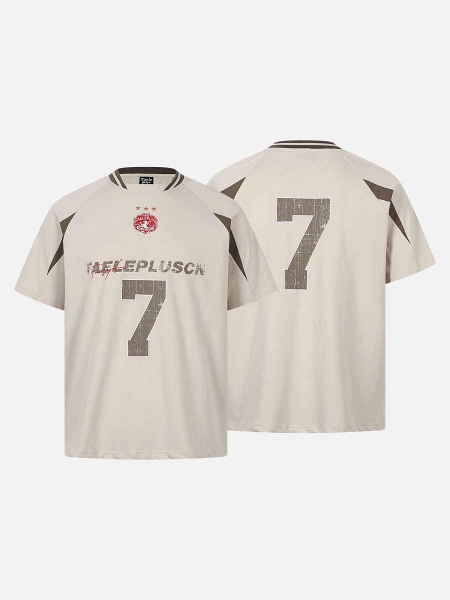 Contrasting Panel Short-Sleeve T-Shirt