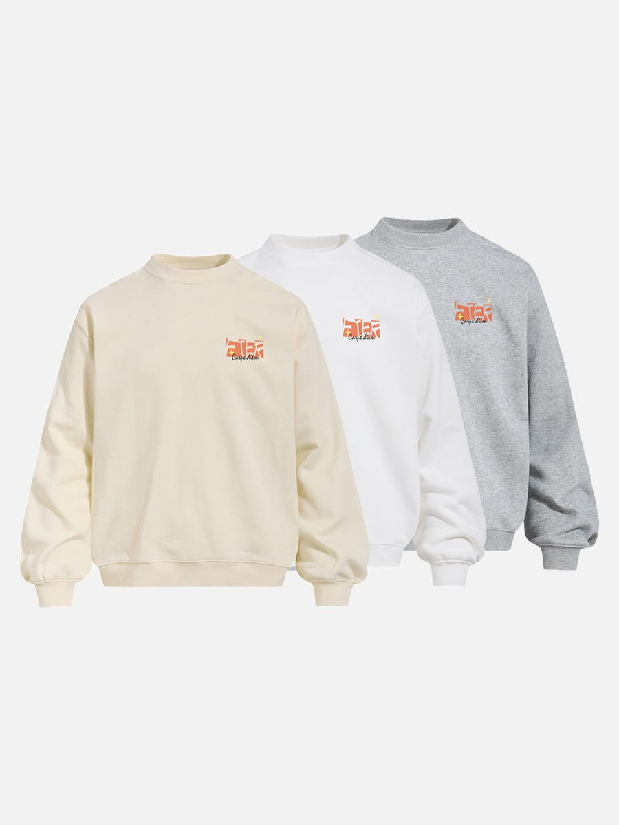 Abstract Graphic Oversized Crewneck Sweatshirt