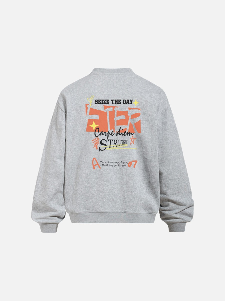 Abstract Graphic Oversized Crewneck Sweatshirt