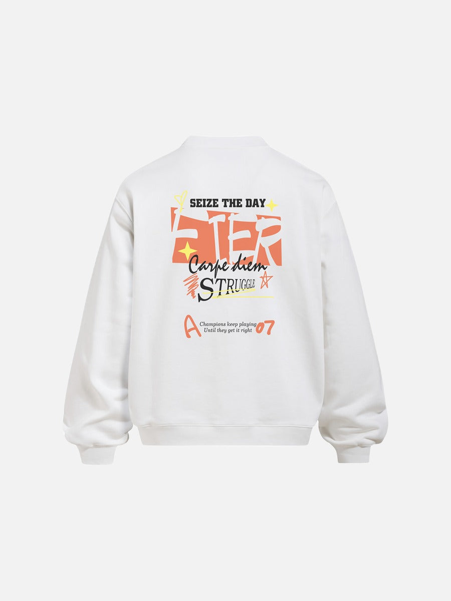 Abstract Graphic Oversized Crewneck Sweatshirt