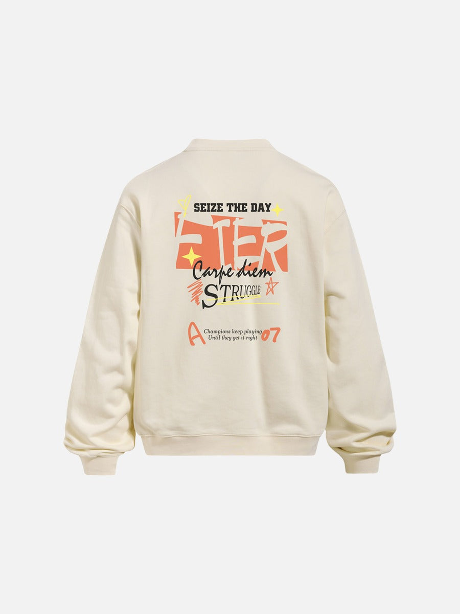 Abstract Graphic Oversized Crewneck Sweatshirt