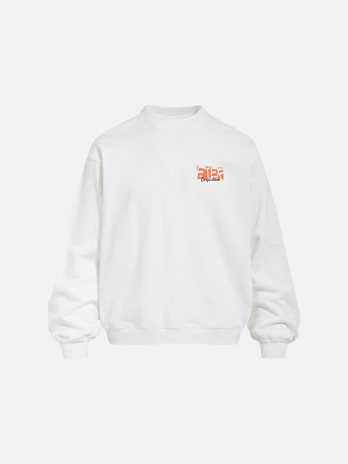 Abstract Graphic Oversized Crewneck Sweatshirt - White / S