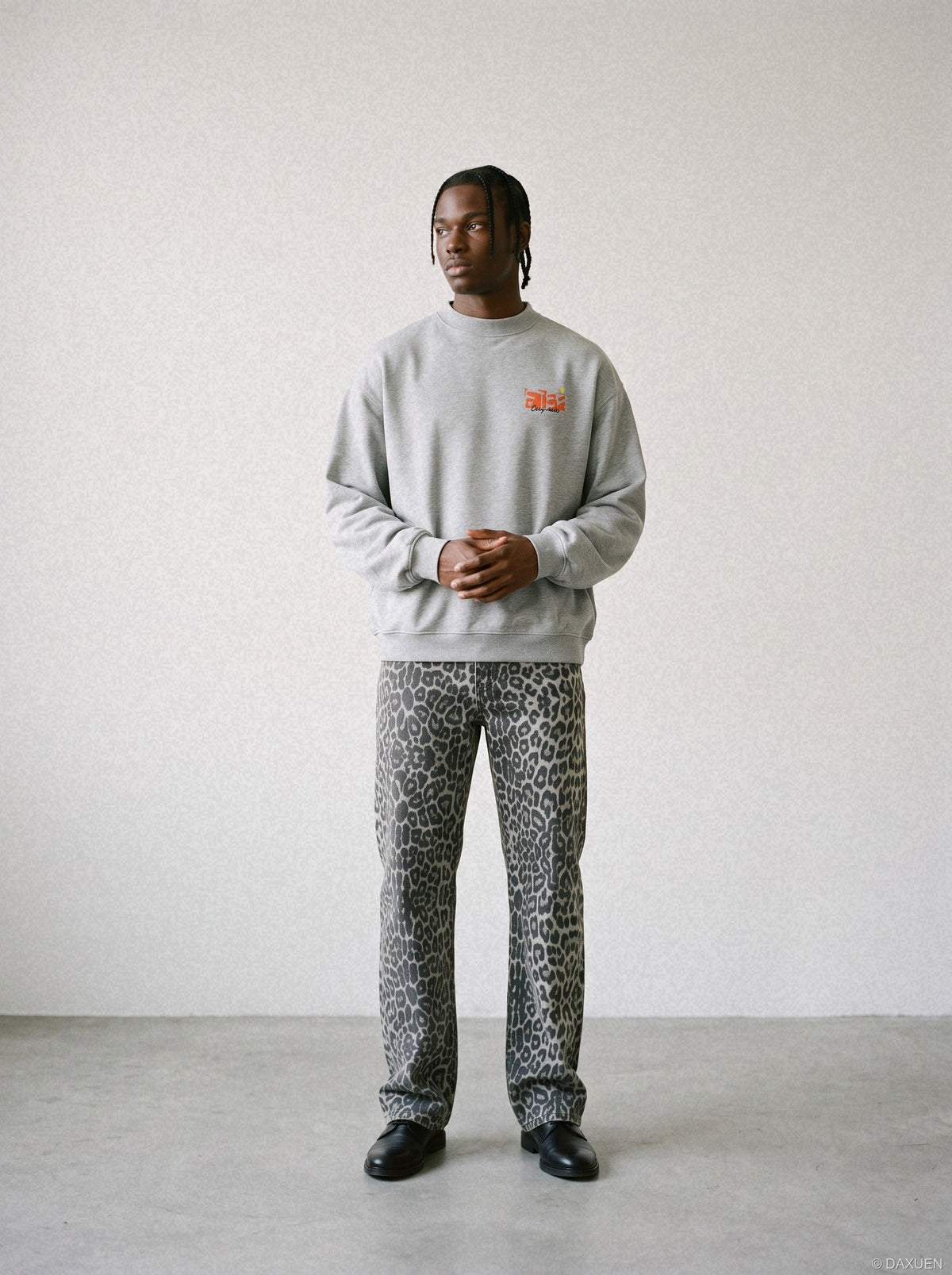 Abstract Graphic Oversized Crewneck Sweatshirt