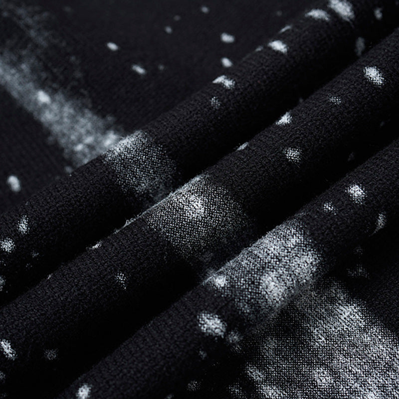 Abstract Print Oversized Knit Sweater