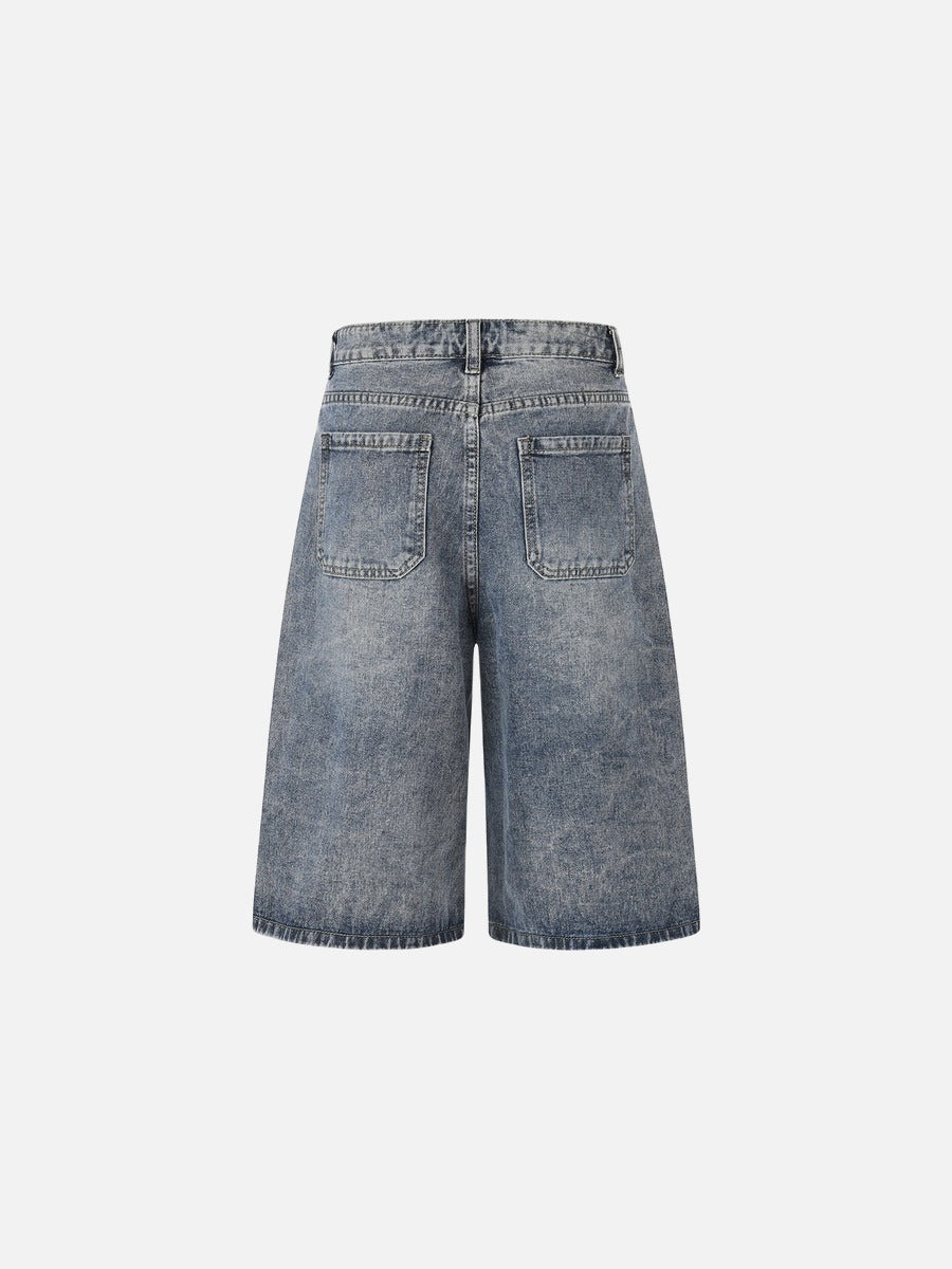 Away Day Stitch-Detail Denim Shorts