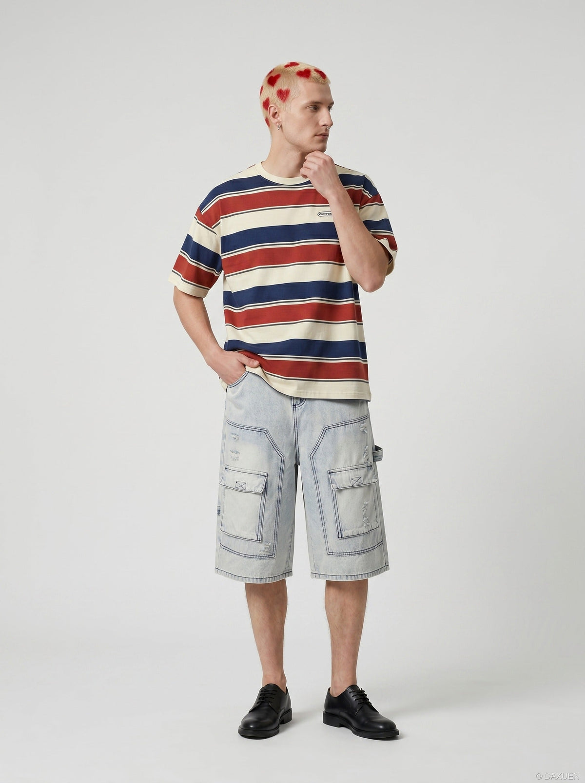Acid-Washed Wide-Leg Cargo Shorts