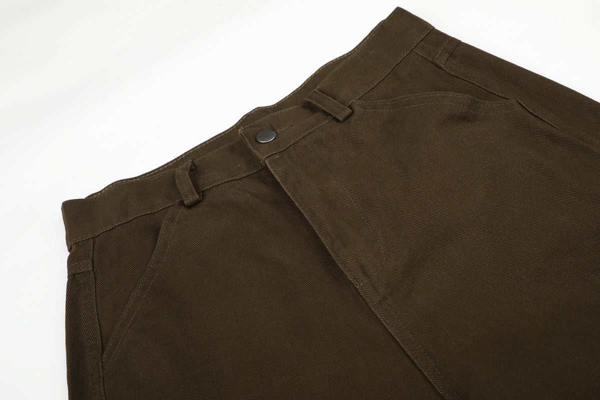 DAXUEN dark brown and black animal print flap cargo pants
