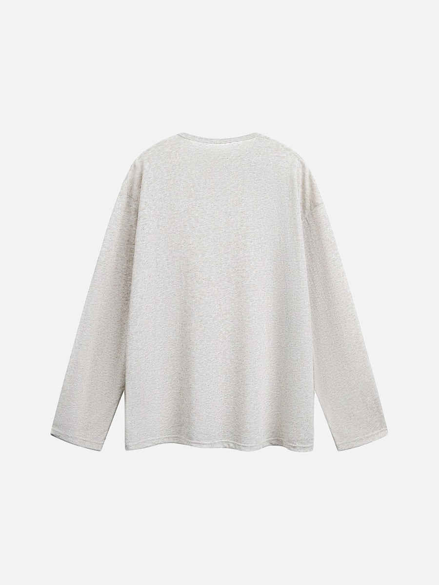 Sandy Beige Knit Top with Button Detail