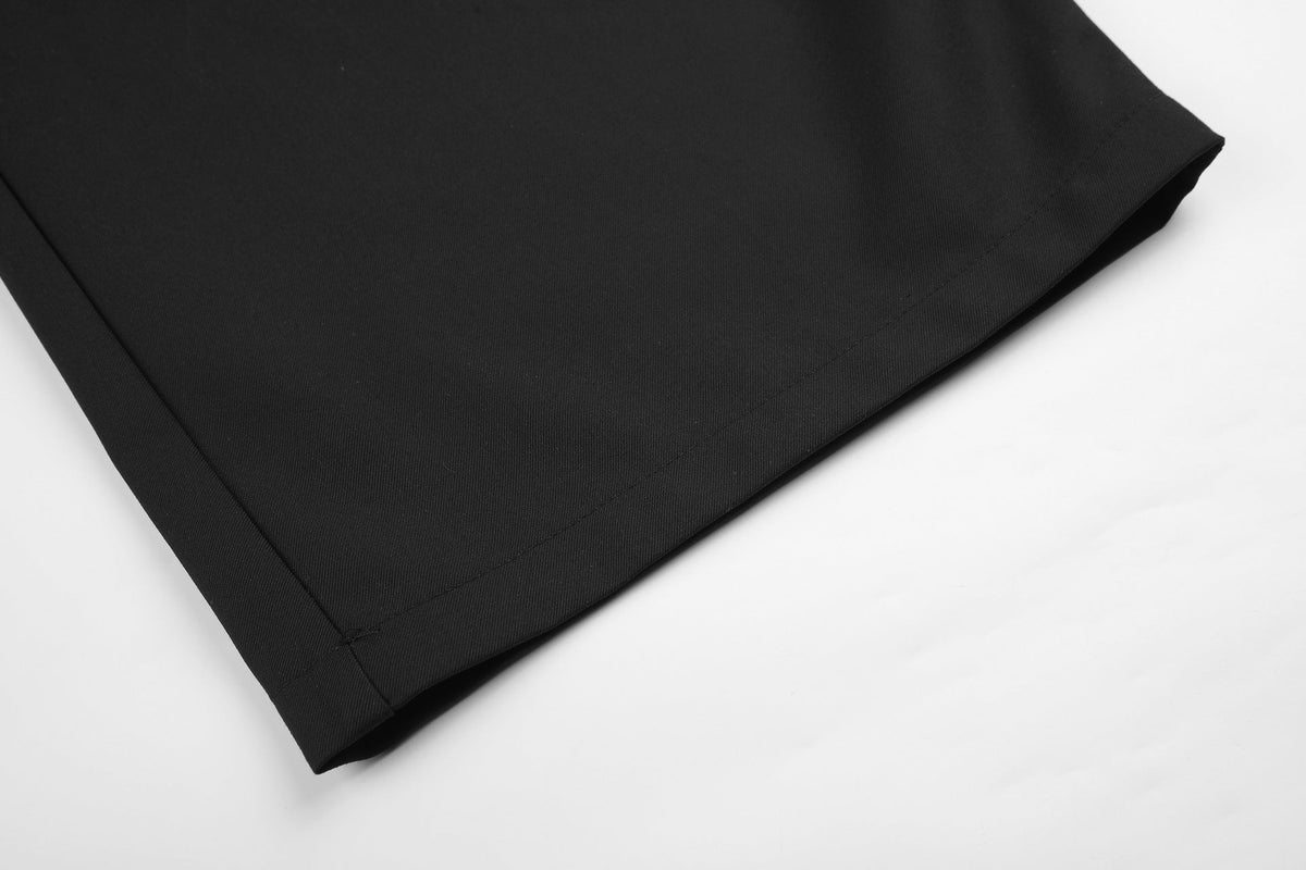 Asymmetrical Button-Detail Wide-Leg Trousers