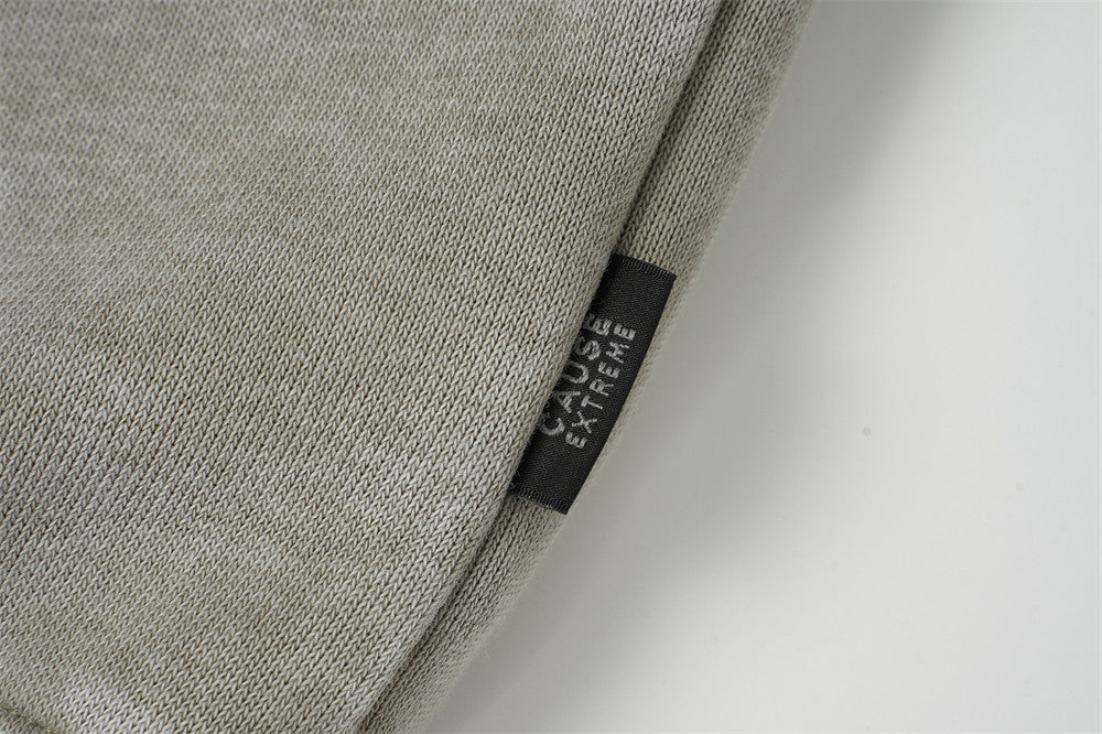 DAXUEN grey asymmetrical zipper distressed hooded sweatshirt