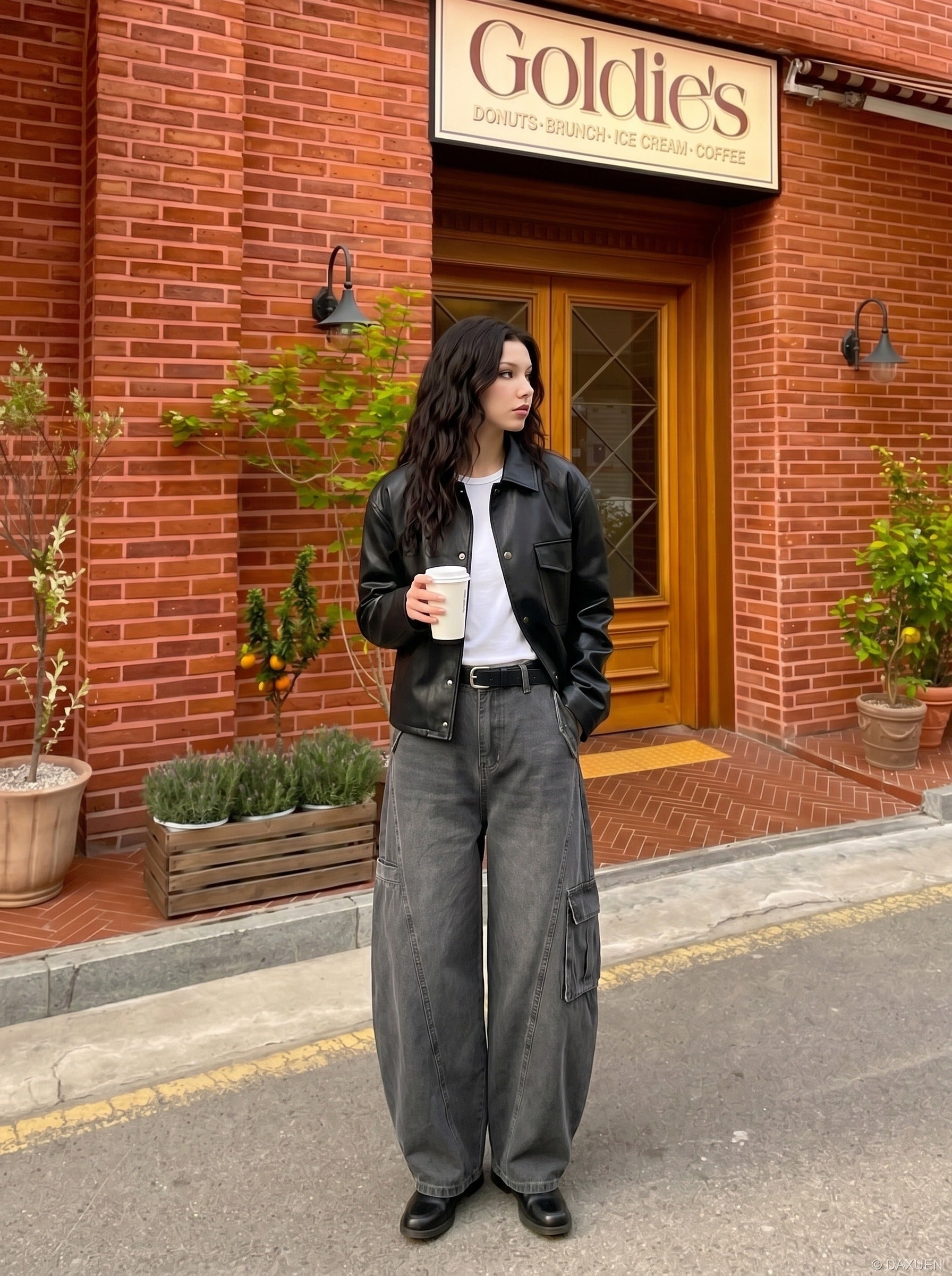Wide-Leg Balloon Cargo Pants
