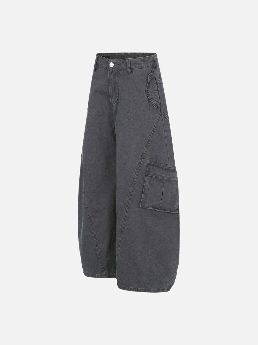 Wide-Leg Balloon Cargo Pants