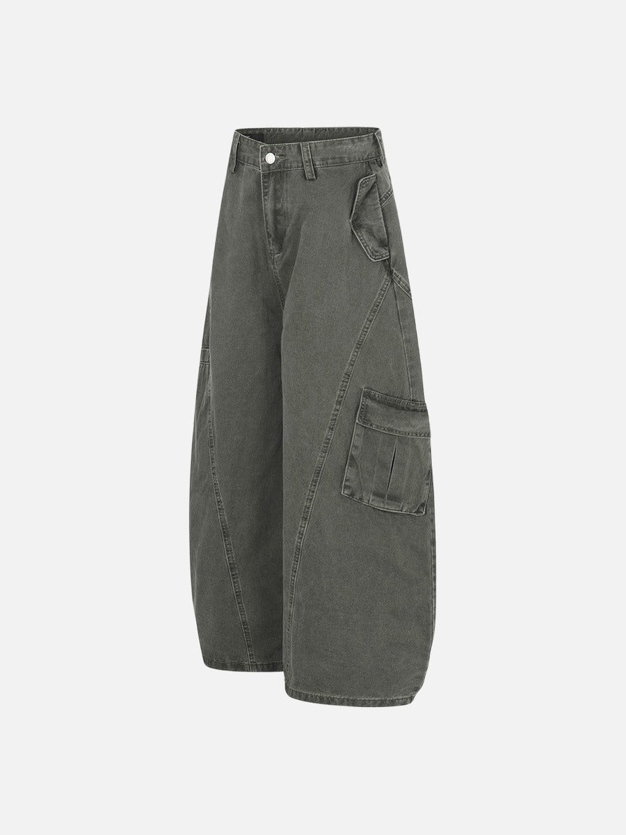 Wide-Leg Balloon Cargo Pants