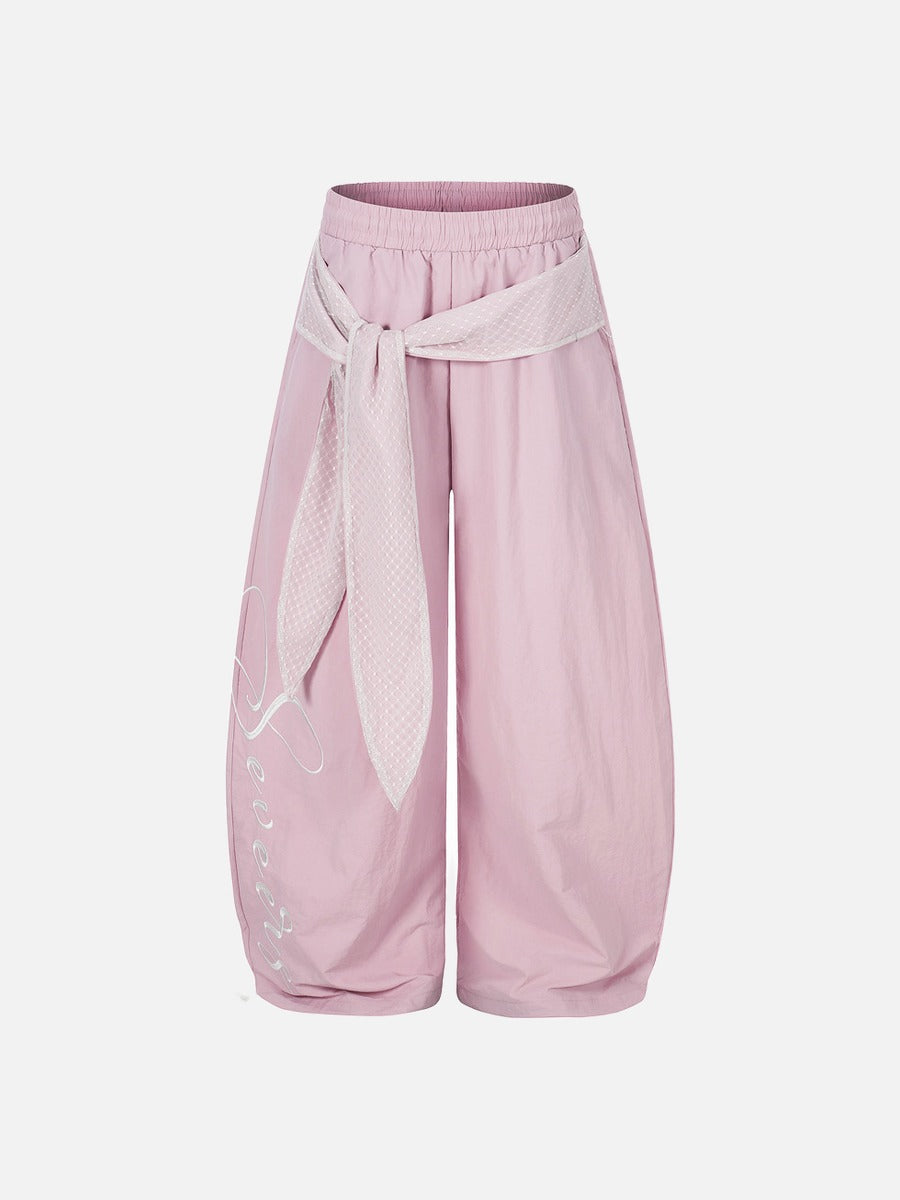 Balloon-Leg Sash Pants