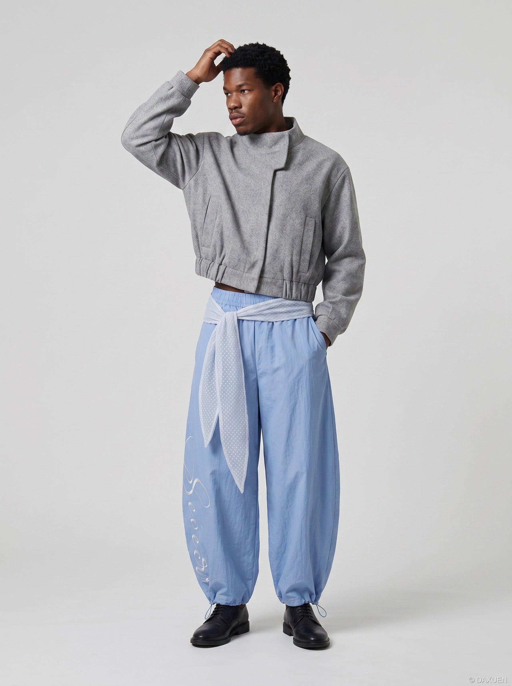 Balloon-Leg Sash Pants
