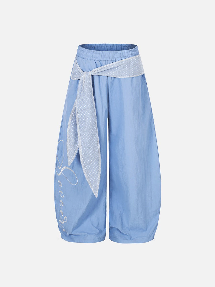 Balloon-Leg Sash Pants