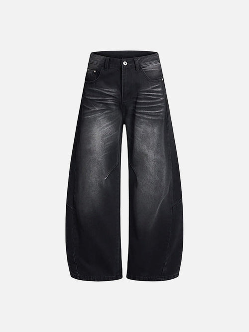 Balloon Wide-Leg Denim Jeans - Black / S