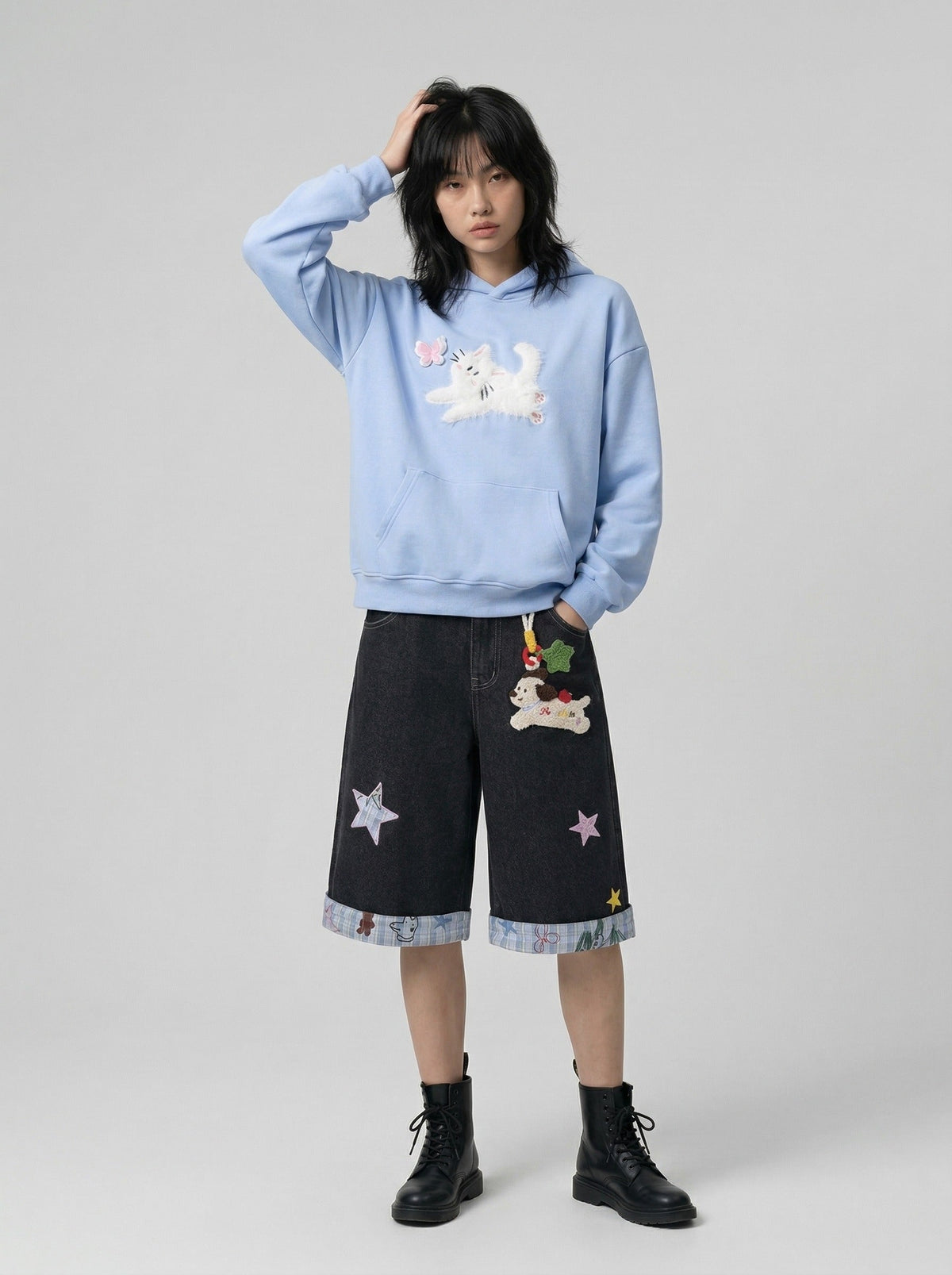 Be Nola Embroidered Denim Culottes