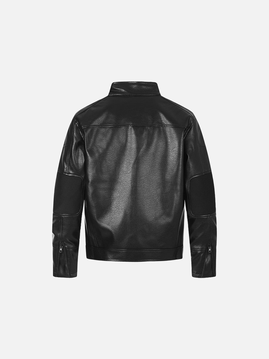 Biker Aesthetic Brown Faux Leather Jacket
