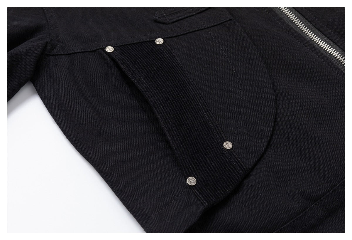 DAXUEN black cropped jacket with buckled straps