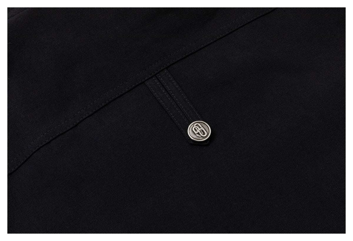 DAXUEN black cropped jacket with buckled straps