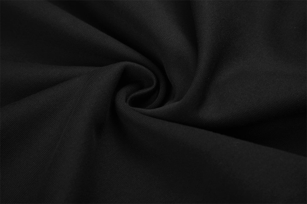 Black Military-Inspired Zip Hoodie