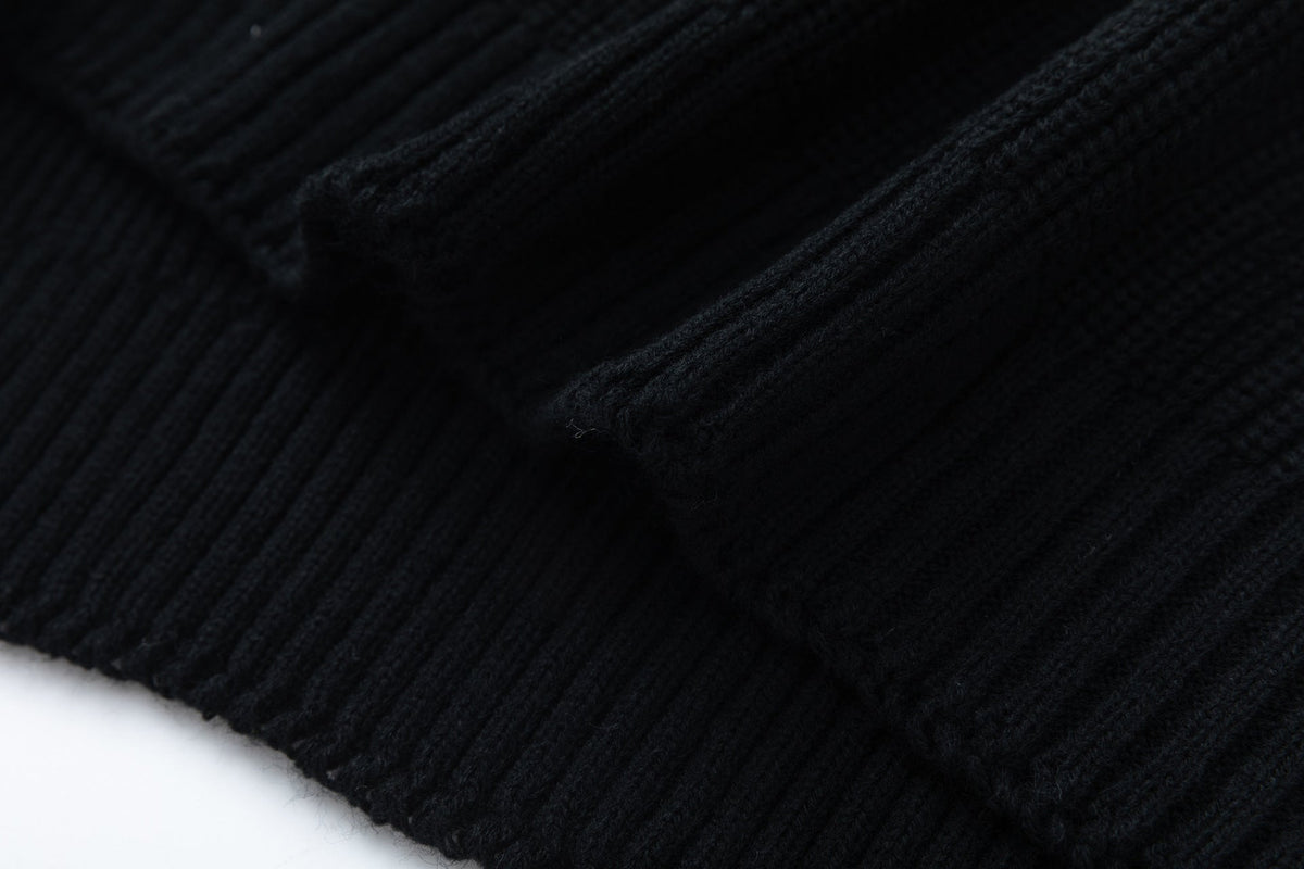 DAXUEN black oversized patchwork knit sweater