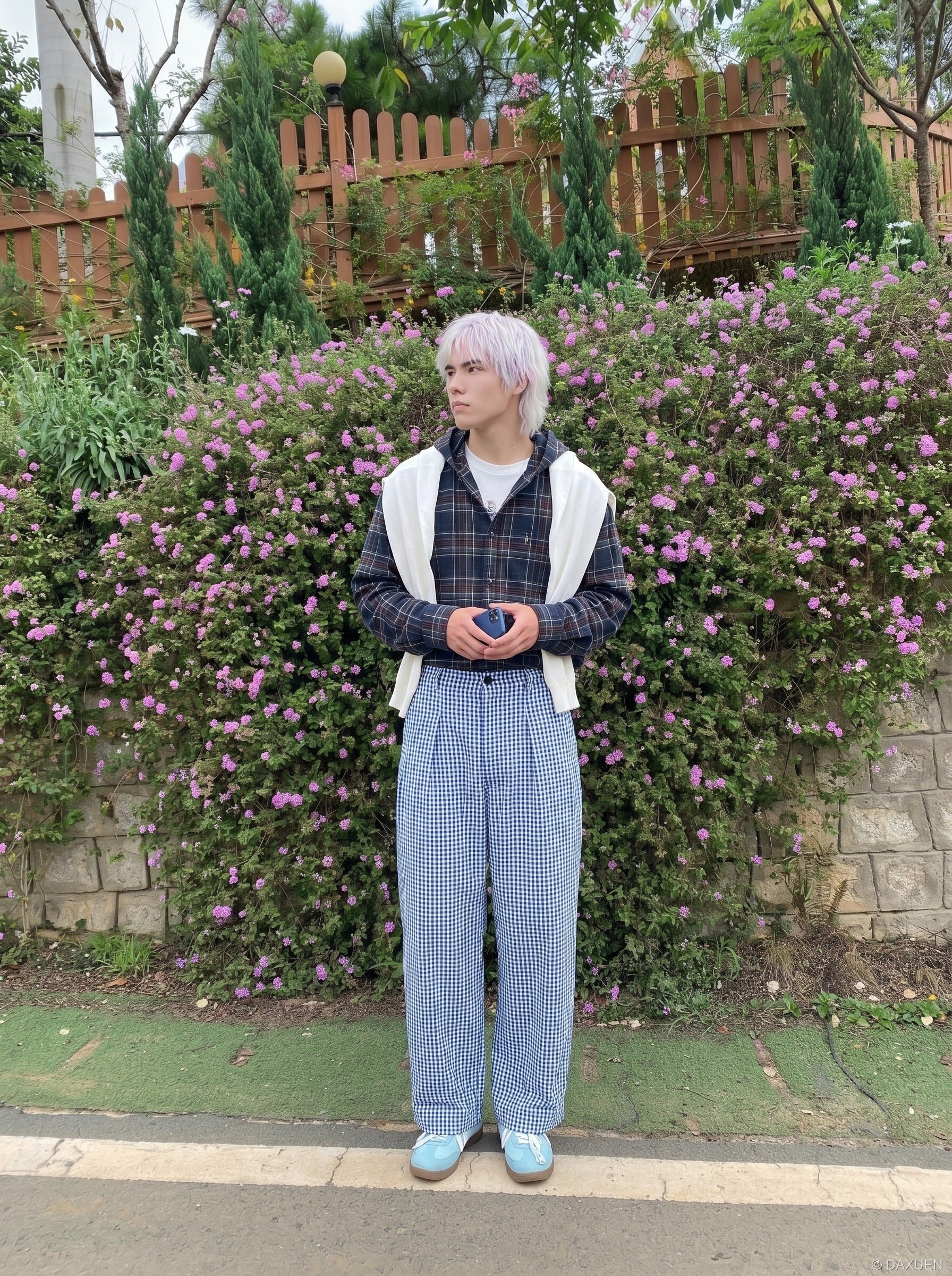 Gingham Baggy Pants