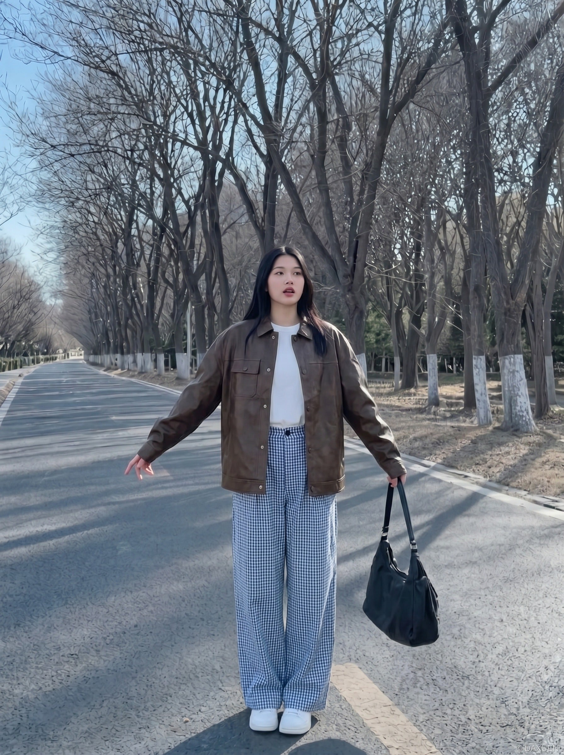 Gingham Baggy Pants