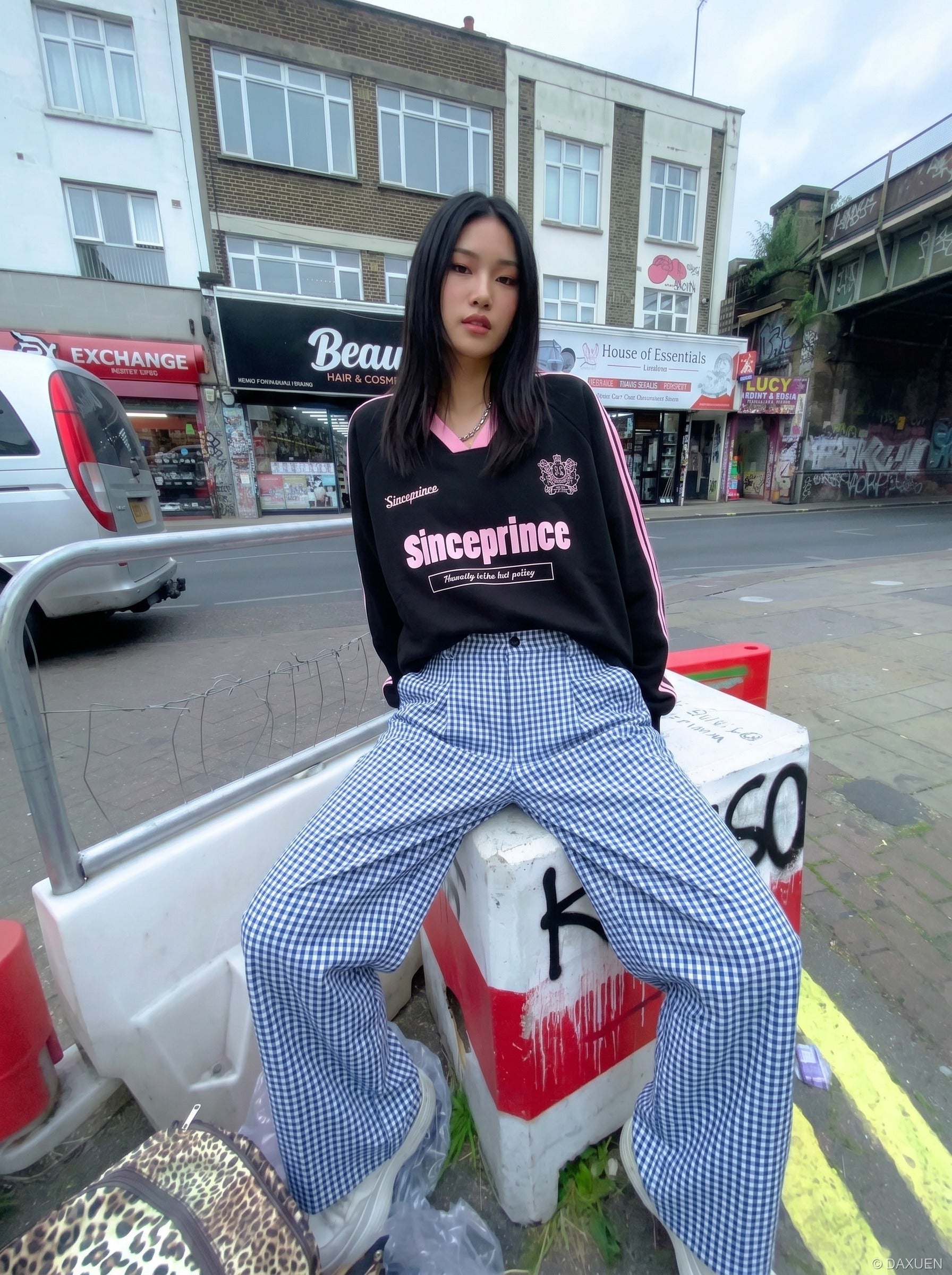 Gingham Baggy Pants