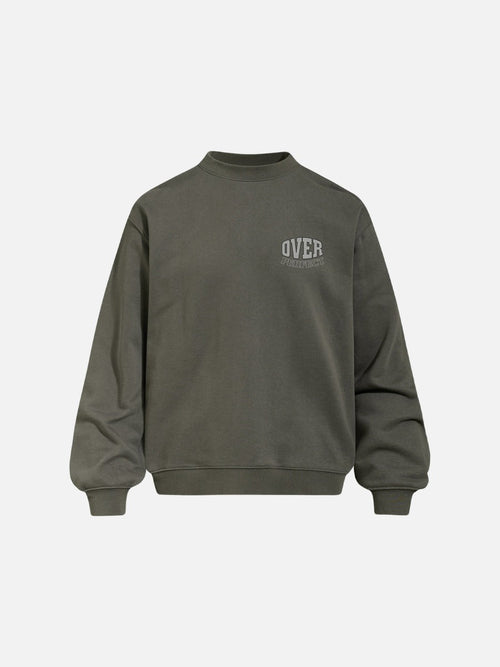 Bold Block Lettering Oversized Sweatshirt - Dark Gray / S